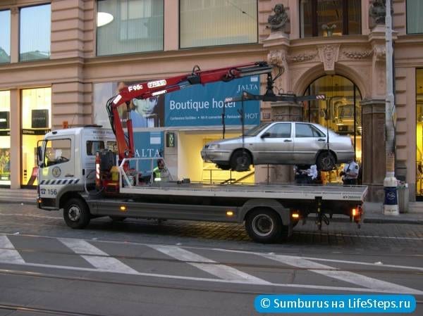Эвакуация транспорта в Праге